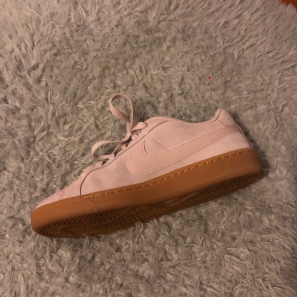 pink suede nike shoes